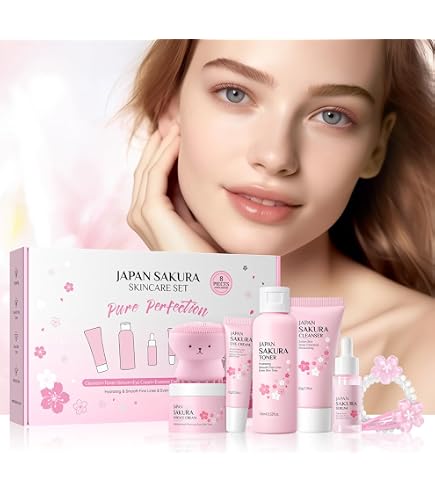 Amazon.com: 6Pcs Sakura Skincare Kit For Teenage Girls Women